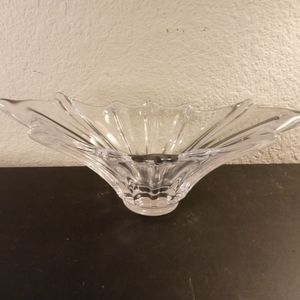 EXQUISITE VTG Signed Cofrac Art Verrier Crystal France 11" Free Form Bowl Vase.